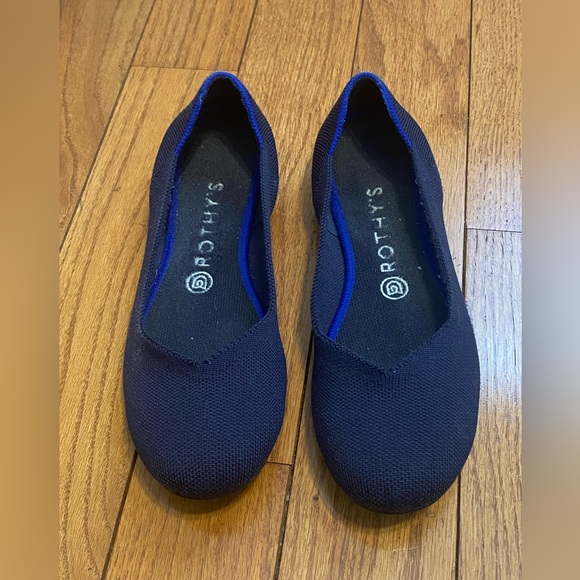 Rothy's Shoes - Women’s‎ Rothy’s The Flat Round Toe Maritime Navy Ballet Flats Size 9